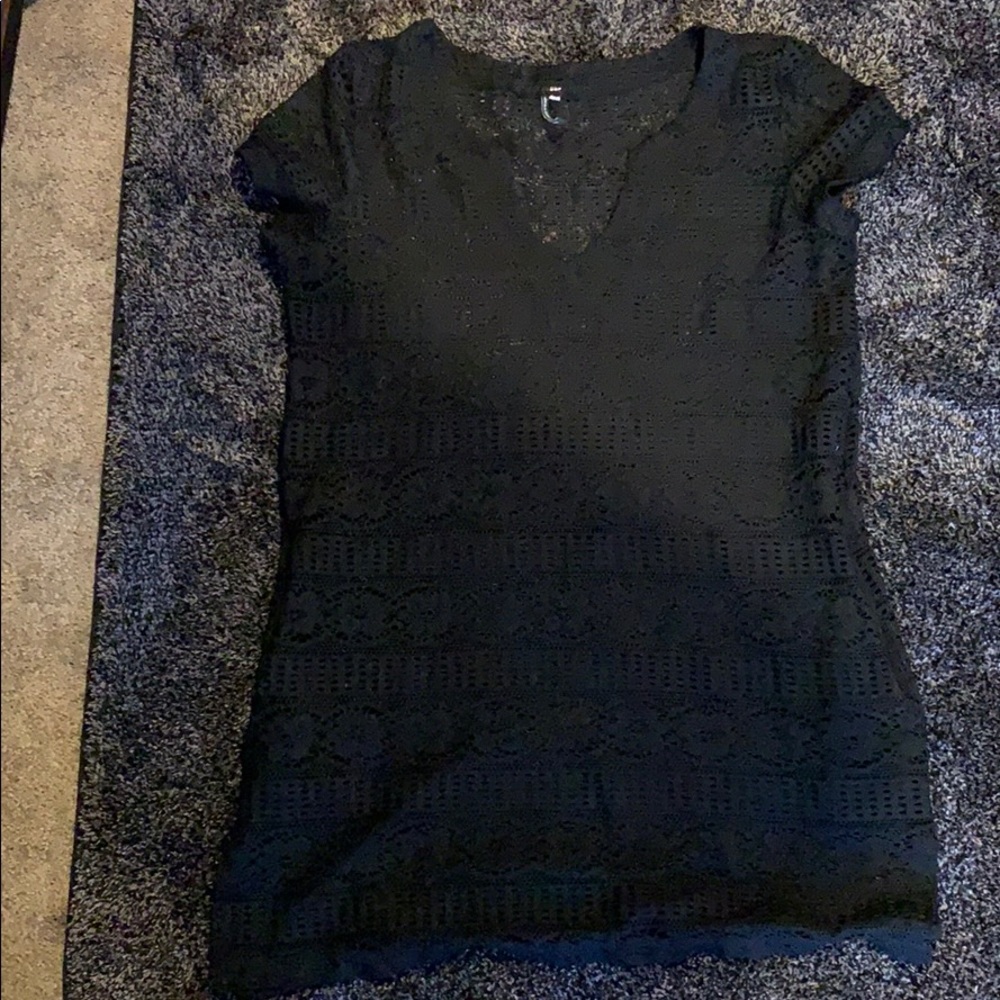 Black bathing suit coverup.